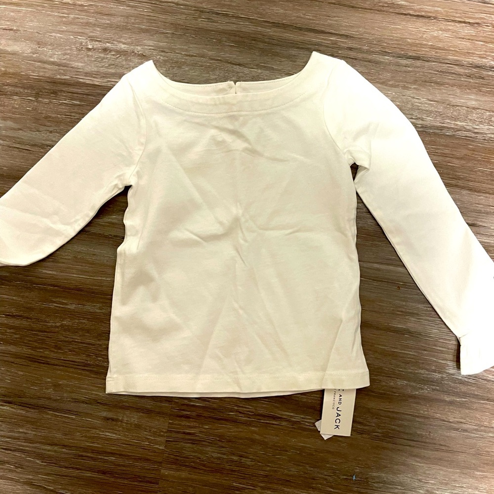 New with tags toddler girl white long sleeve top